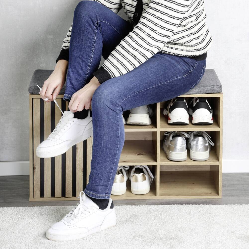 Schuhschrank natur Holz B/H/L: ca. 29,5x48x76 cm