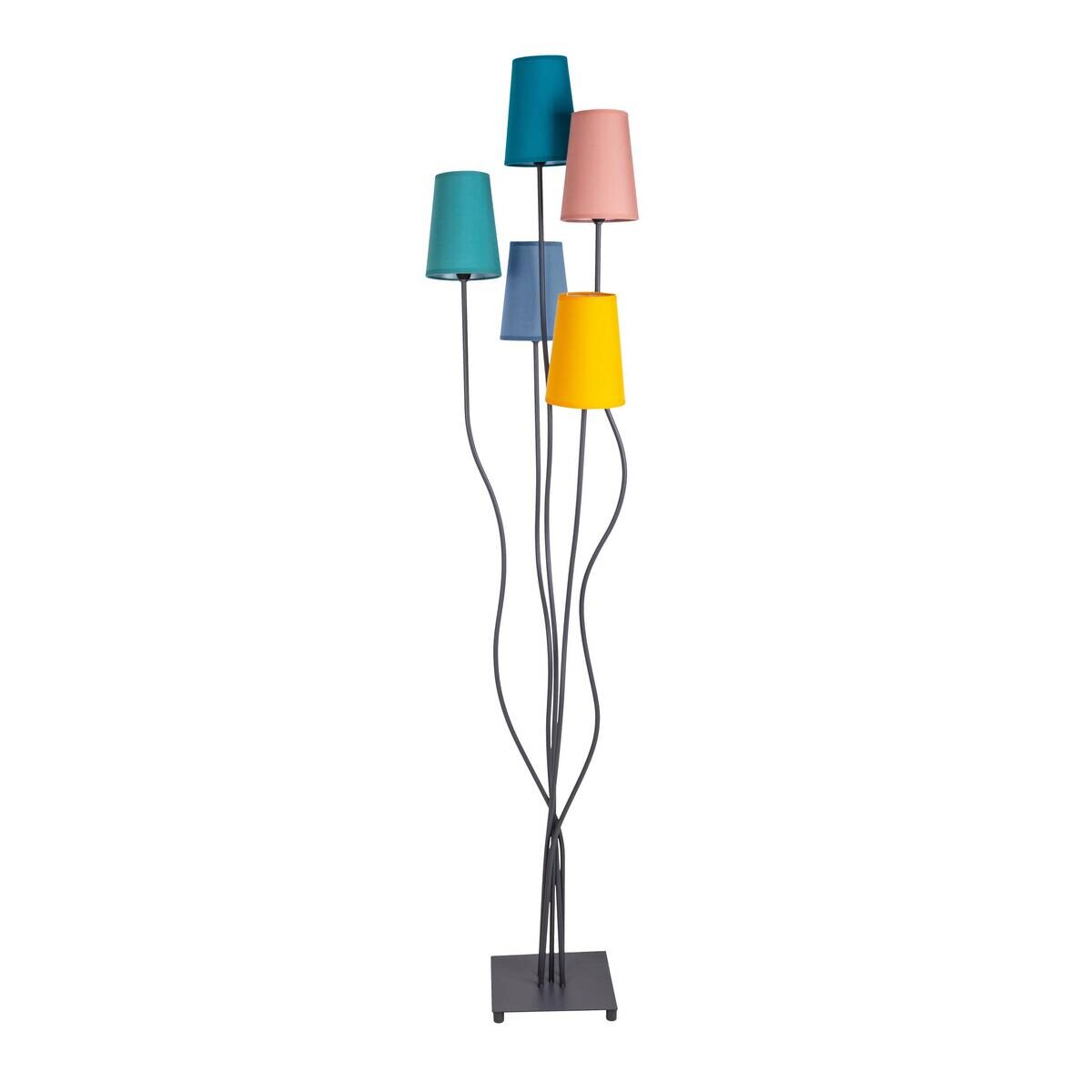 Näve Leuchten Stehlampe 2074761 multicolor Metall Textil B/H/T: ca. 35x163x40 cm 5 Brennstellen