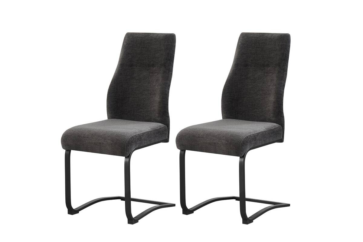 Schwingstuhl TINA, 2er Set anthrazit Webstoff B/H/T: ca. 43x98x59 cm