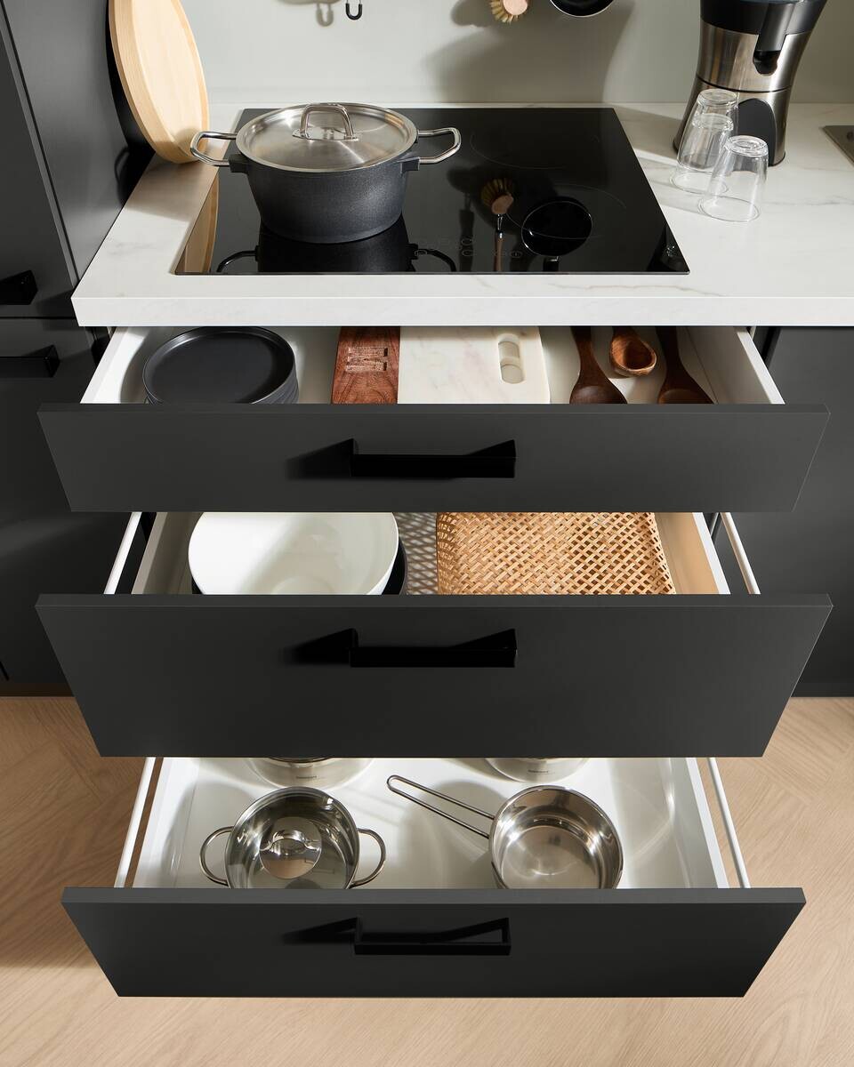 pino Küchenblock PN210 Graphit supermatt B/H/T: ca. 280x220,6x60 cm