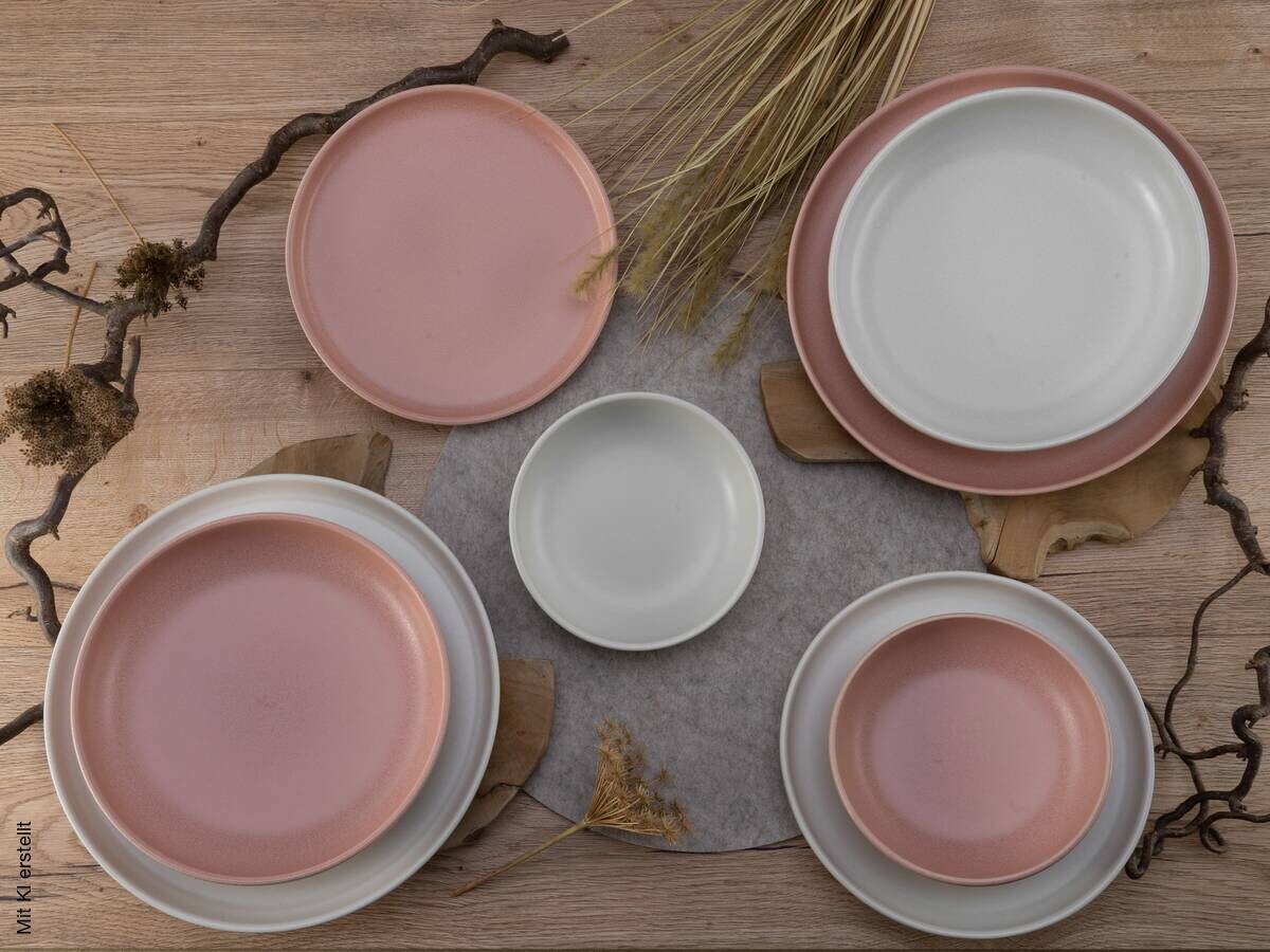 CreaTable Tafelservice Uno Rusty rosé Steinzeug 8 tlg.