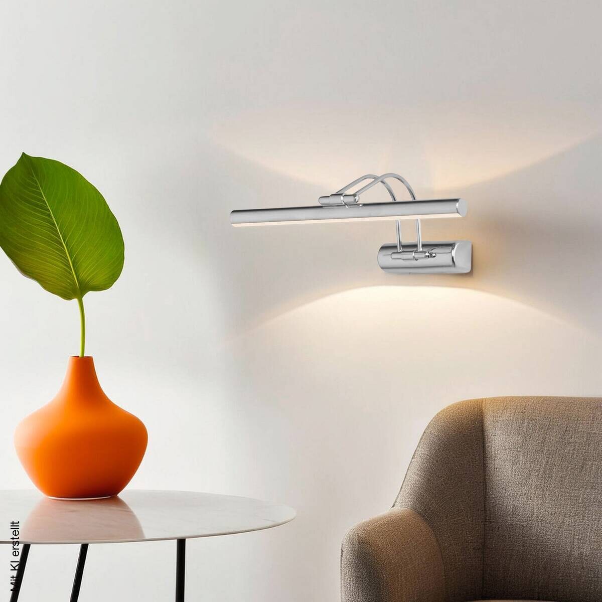 LED-Wandleuchte Chrom Metall B/H/T/L: ca. 21x25x21x50 cm 1 Brennstellen
