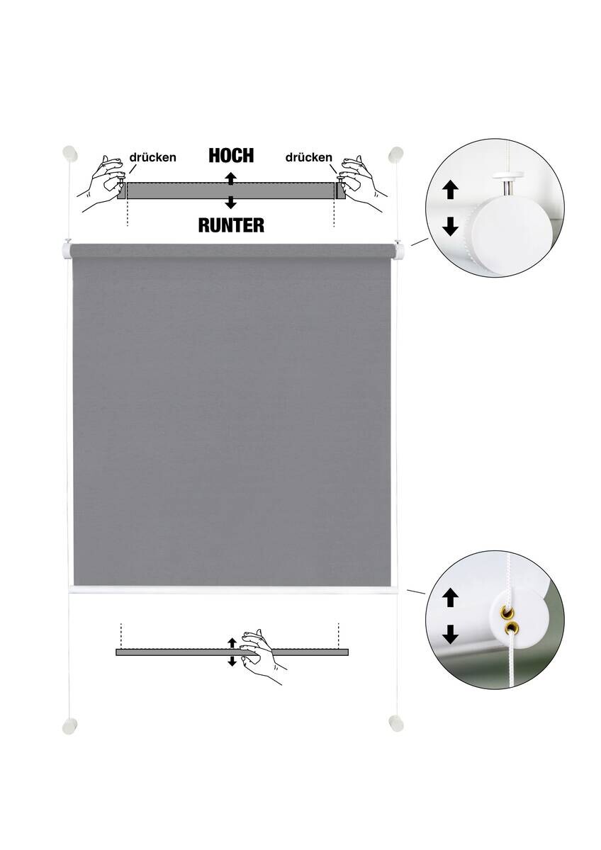 mydeco Rollo flex grau B/L: ca. 60x130 cm