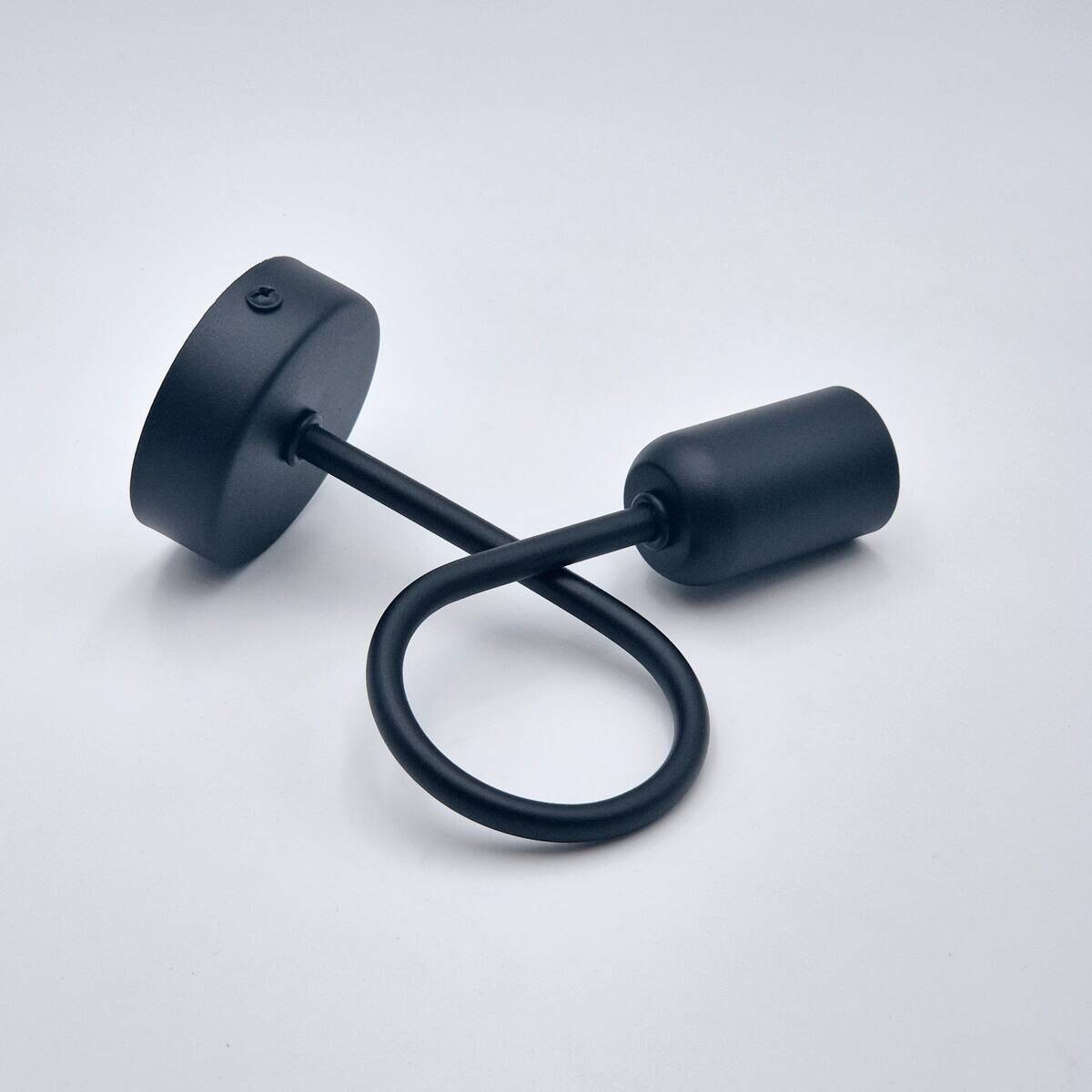 Lamkur Wandleuchte schwarz Stahl B/H/L: ca. 8x18x16 cm E27 1 Brennstellen