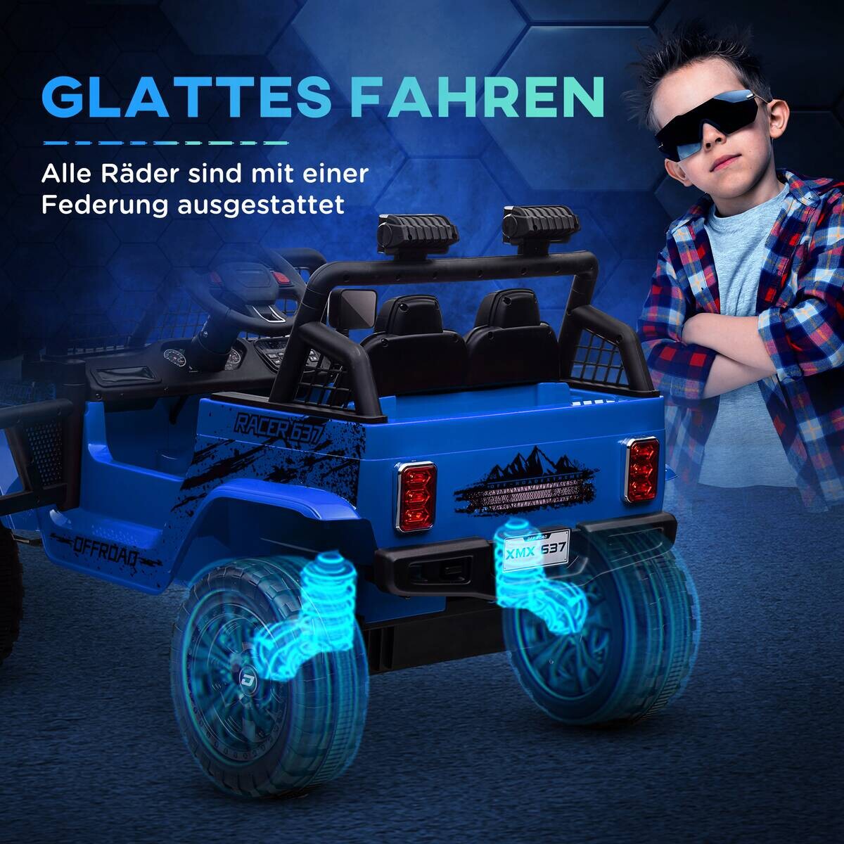 AIYAPLAY Elektro Kinderauto blau B/H/L: ca. 67x68,5x109 cm