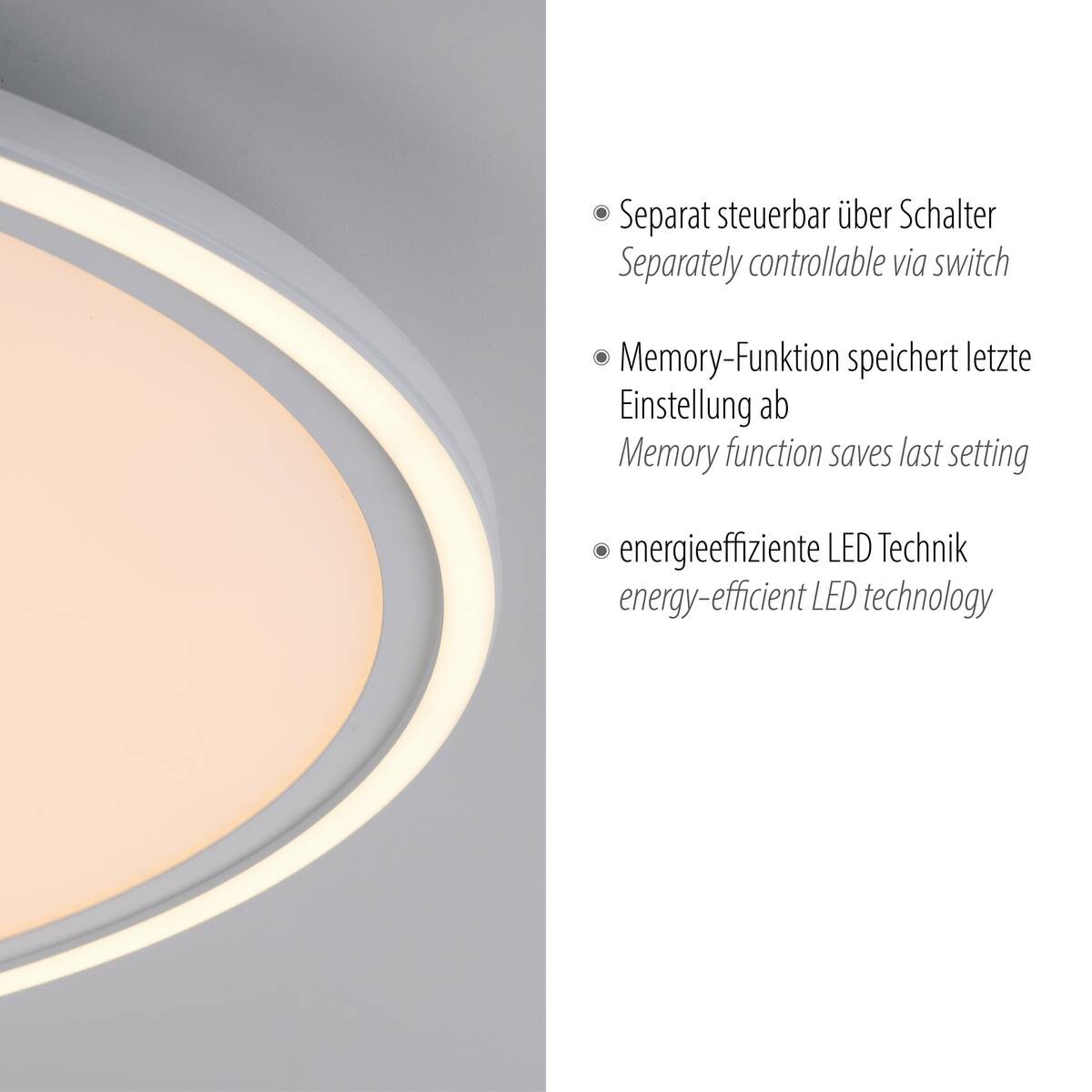 Just Light LED-Deckenleuchte BEDGING 14883-16 weiß Eisen Kunststoff H/D: ca. 6,5x40 cm 2 Brennstellen