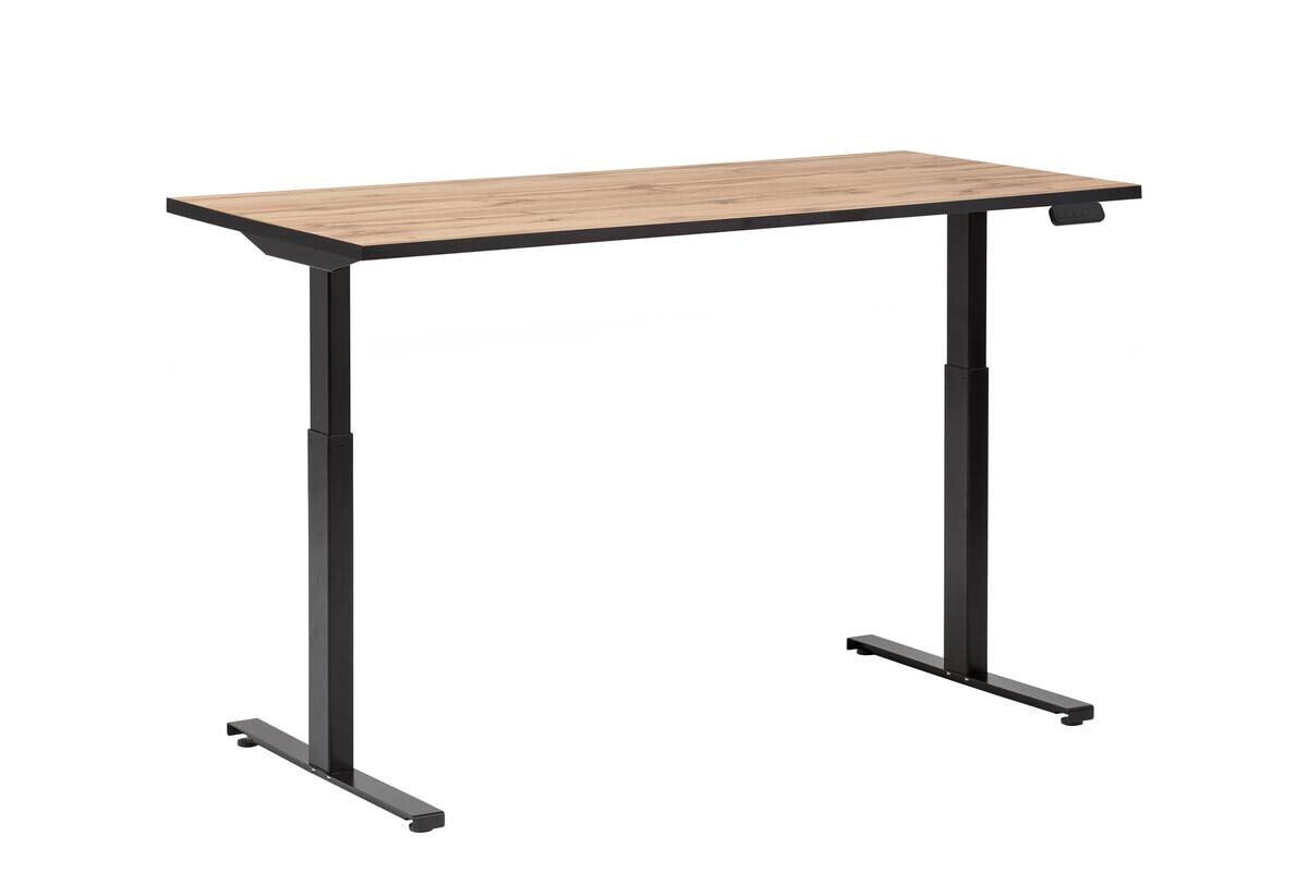 höhenverstellbarer Schreibtisch Serie 2000 Eiche Landhaus Nachbildung B/H/T: ca. 160x73x75 cm