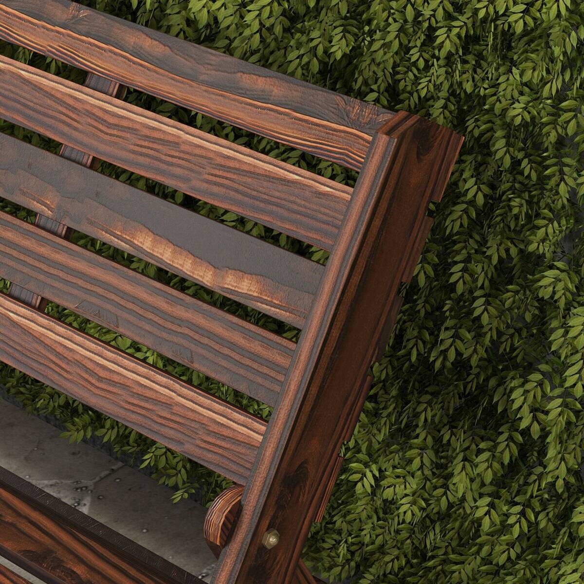 Outsunny Gartenbank grau Edelstahl B/H/L: ca. 63x122x83 cm