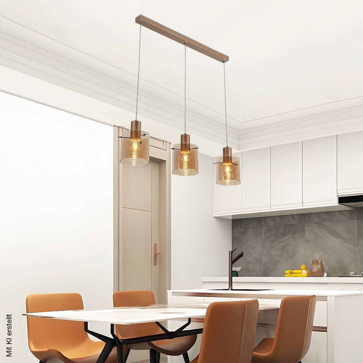 Nolo Pendelleuchte Cappuccino Metall E27 3 Brennstellen