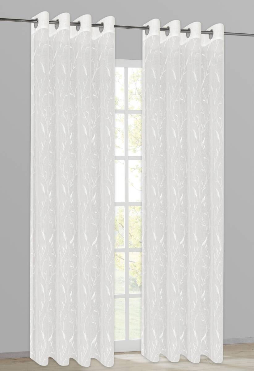 Happy Home Ösenvorhang Blümchen weiß B/L: ca. 140x245 cm