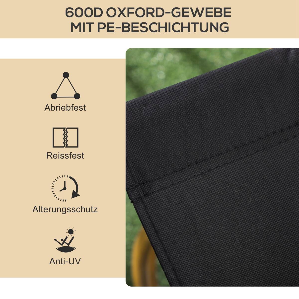 Outsunny Campingstuhl 2er Set schwarz Stahl B/H/L: ca. 59x78x54 cm