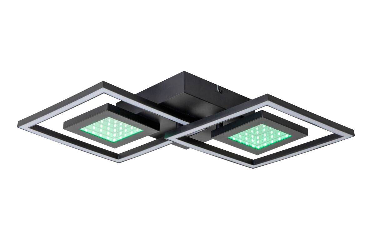 Deckenleuchte schwarz Metall B/H/L: ca. 35x6x64 cm