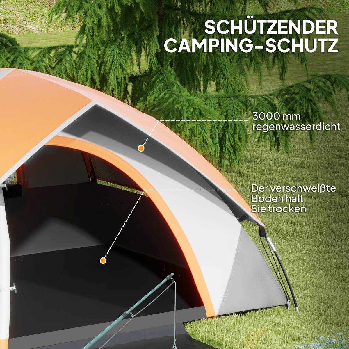 Outsunny Campingzelt rot Polyester B/H/L: ca. 150x110x210 cm
