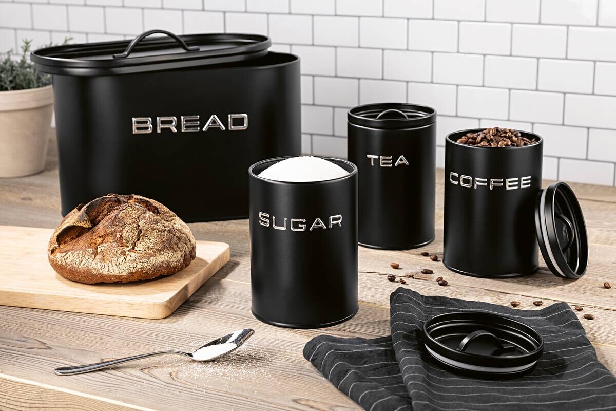 GOURMETmaxx Vorratsdosenset schwarz B/H/L: ca. 18x23x34 cm