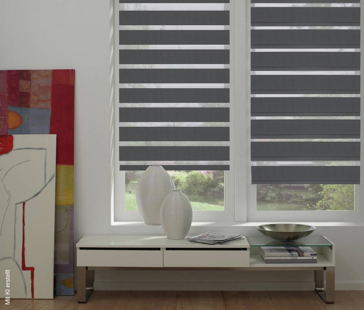 Doppelrollo Easyfix anthrazit B/L: ca. 100x150 cm