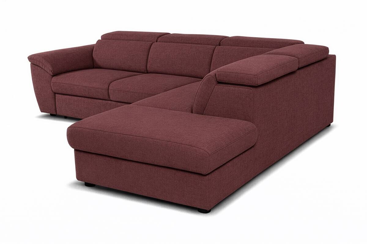 Ecksofa mit Bettfunktion und Bettkasten rostrot Flachgewebe B/H/T: ca. 280x108x235 cm