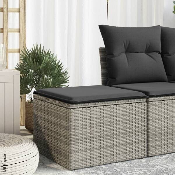vidaXL Hocker grau Kunststoff B/H/L: ca. 55x37x55 cm