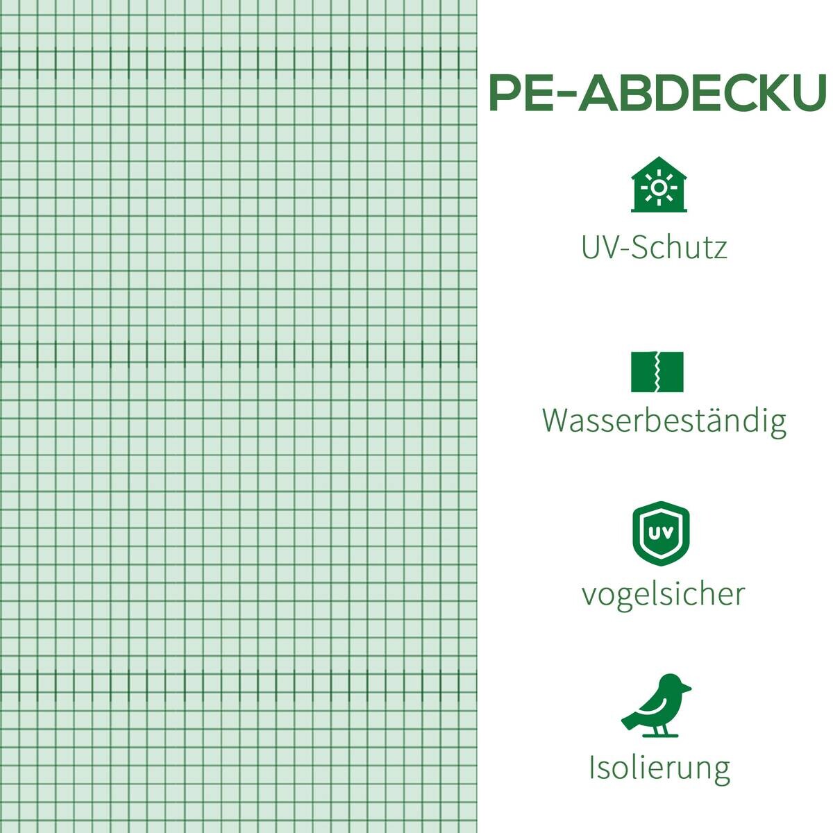 Outsunny Ersatzfolie grün Polyethylen B/H/L: ca. 300x200x300 cm