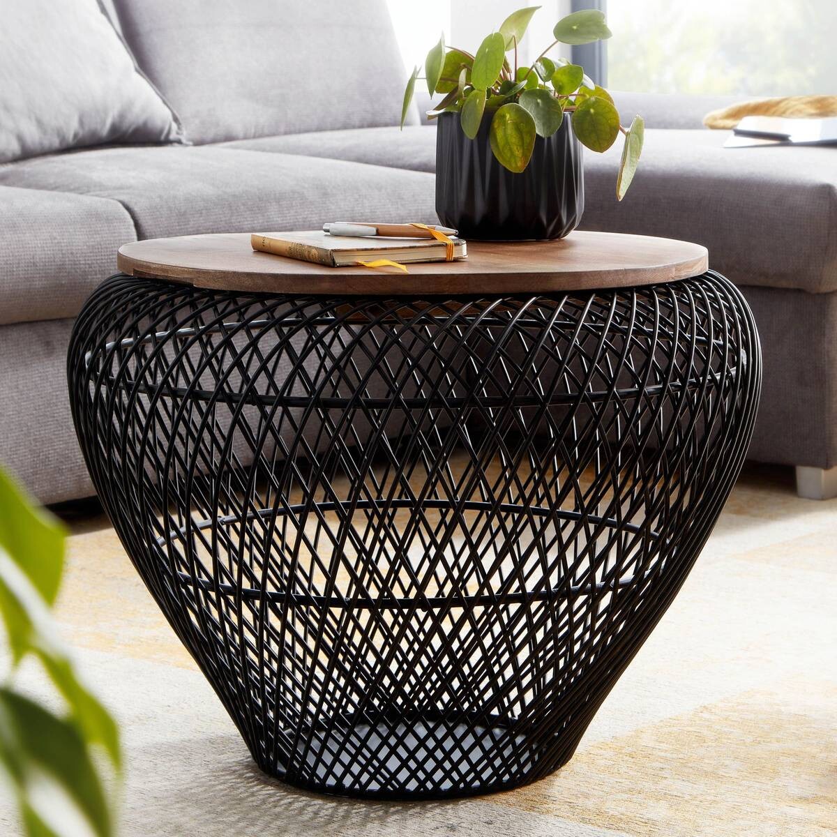 Wohnling Couchtisch schwarz B/H/T: ca. 60x45x60 cm