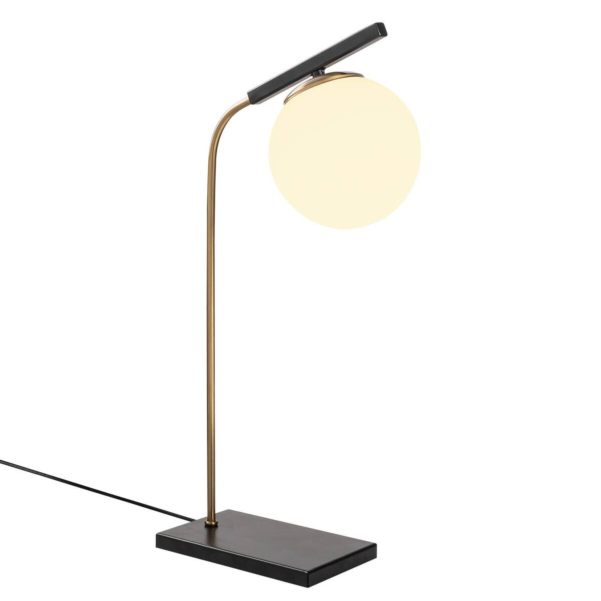 Opviq Tischleuchte gold schwarz Glas Metall B/H/L: ca. 26x55x15 cm E27 1 Brennstellen