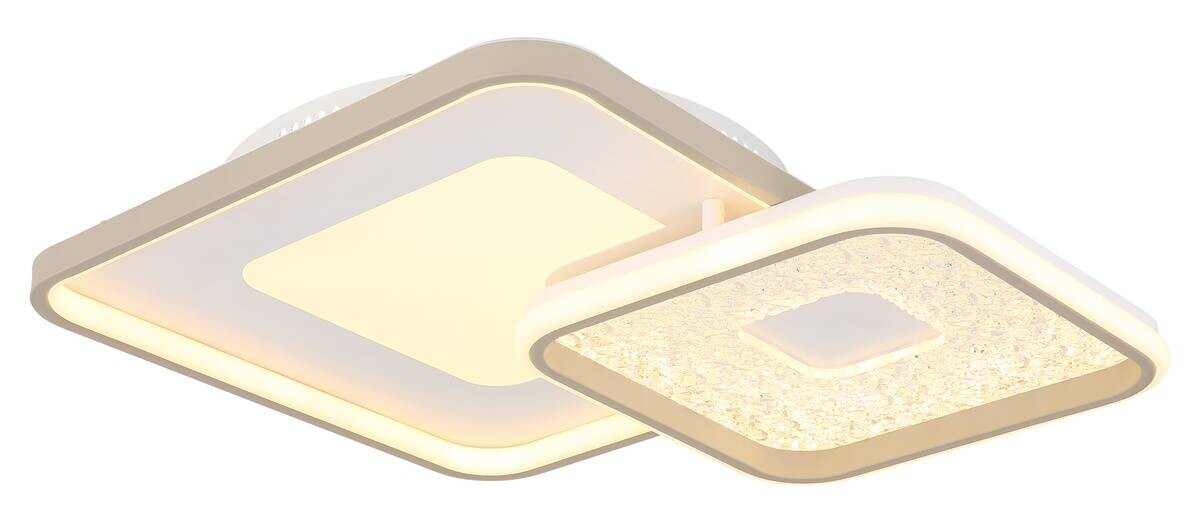 GLOBO LED-Deckenleuchte sand Opal weiß Kunststoff Metall B/H/L: ca. 50x9x50 cm 1 Brennstellen