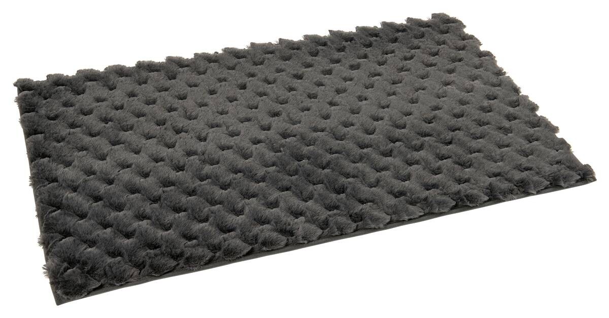 Badematte Wabe anthrazit Oberseite: 100% Polyester Unterseite: 100% Thermoplastische Elastomere Füllung: 100% Polyurethan B/L: ca. 60x100 cm
