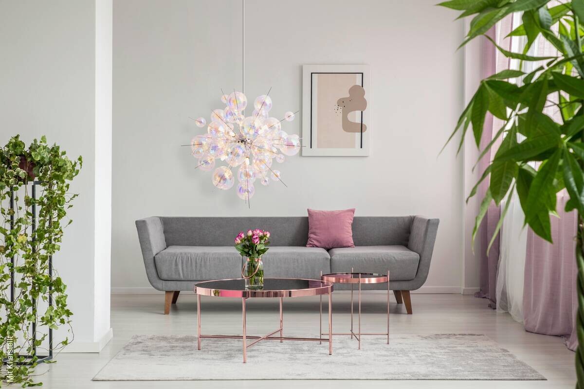Näve Leuchten Pendelleuchte 7026430 multicolor Glas Metall B/H/T: ca. 65x65x65 cm G9 10 Brennstellen