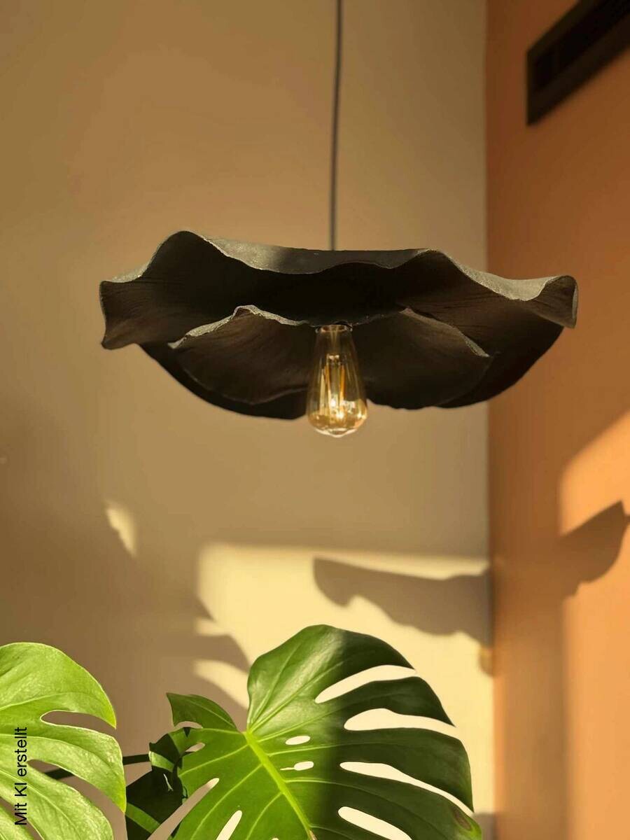 Opviq Pendelleuchte schwarz Kunststoff B/H/T/L/D: ca. 58x80x58x58x58 cm E27 1 Brennstellen