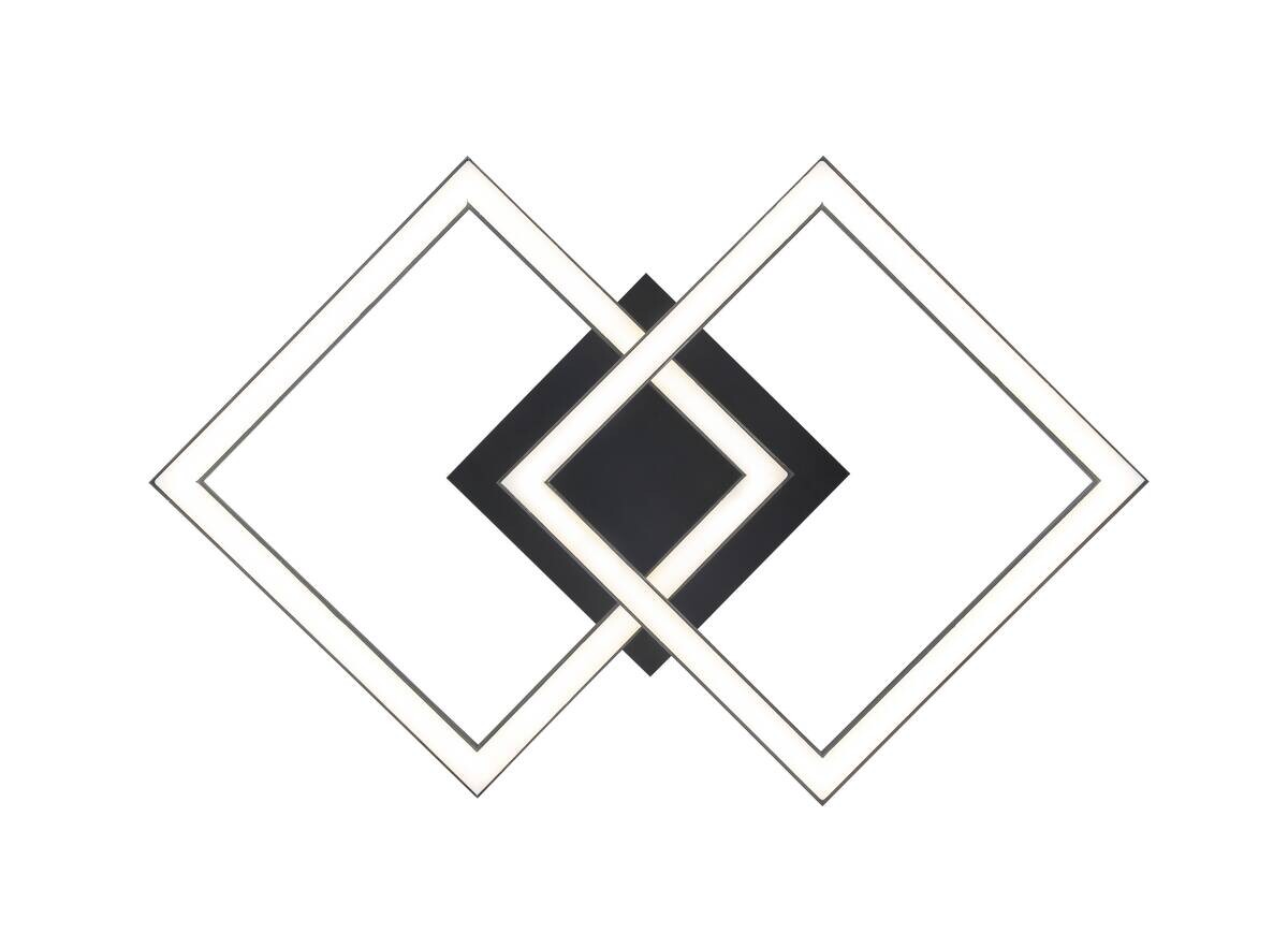 Deckenleuchte schwarz Kunststoff B/H/L: ca. 33x7x53 cm