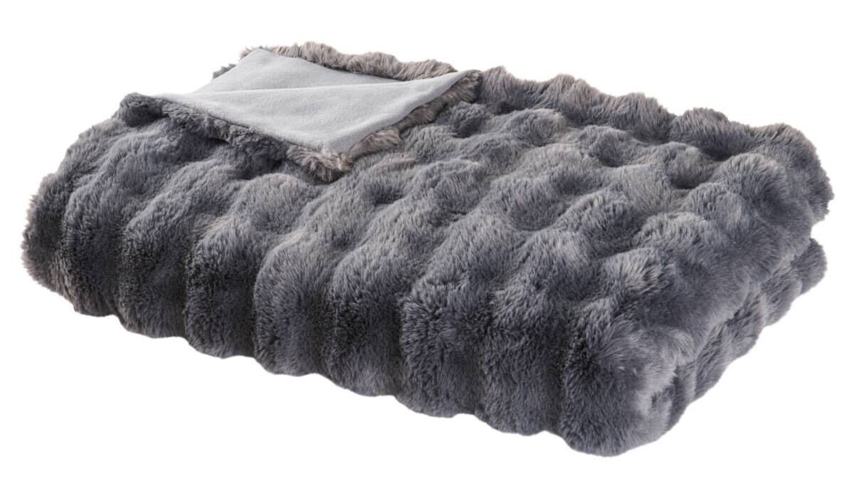 POCOline Wohndecke anthrazit 100% Polyester B/L: ca. 140x200 cm
