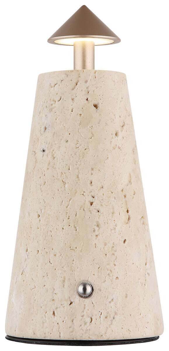 GLOBO LED-Tischleuchte Cappuccino grau schwarz Stein Metall Kunststoff H/D: ca. 19x9 cm 1 Brennstellen