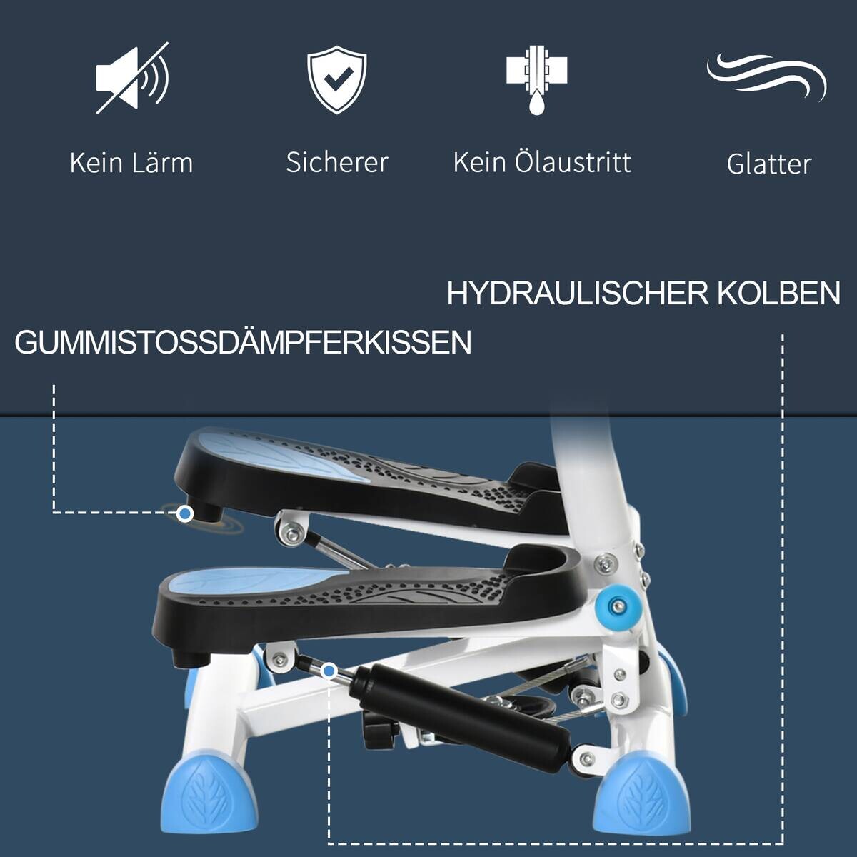 HOMCOM Steppmaschine schwarz Stahl B/H/L: ca. 44x108x55 cm