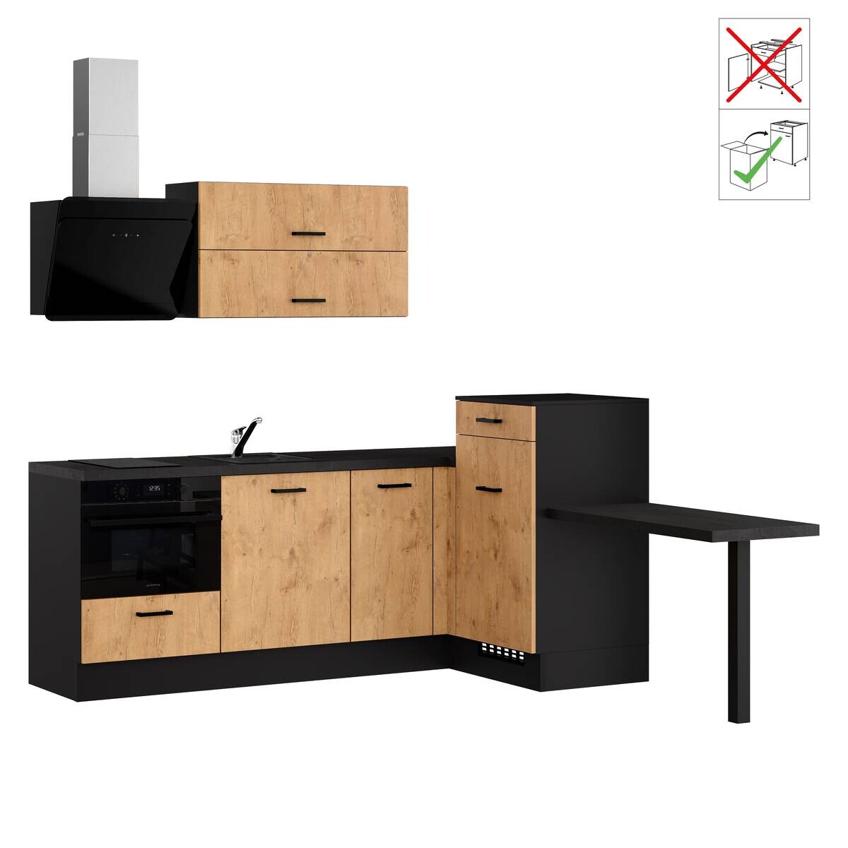 Winkelküche IBZ4350HI Eiche B/L: ca. 241x225 cm