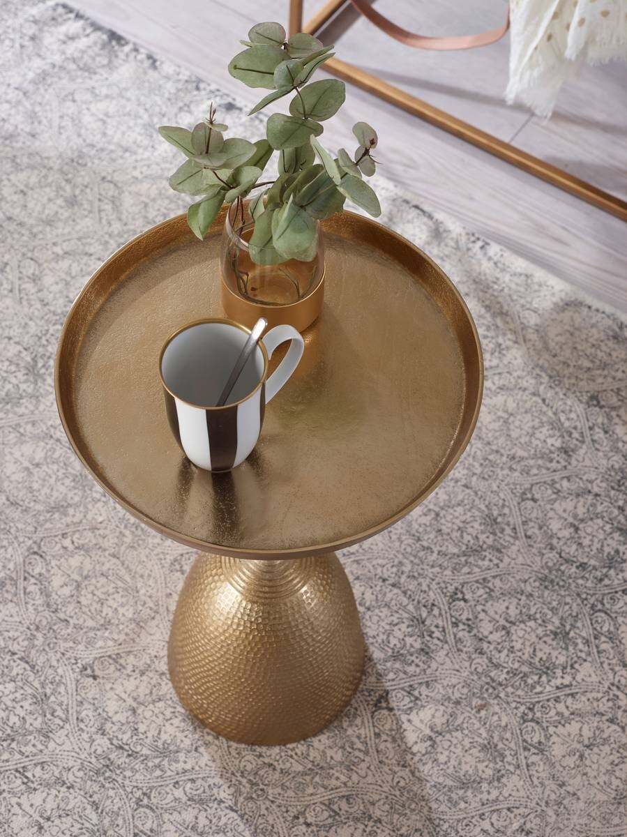 Beistelltisch gold B/H/T: ca. 33x53x33 cm
