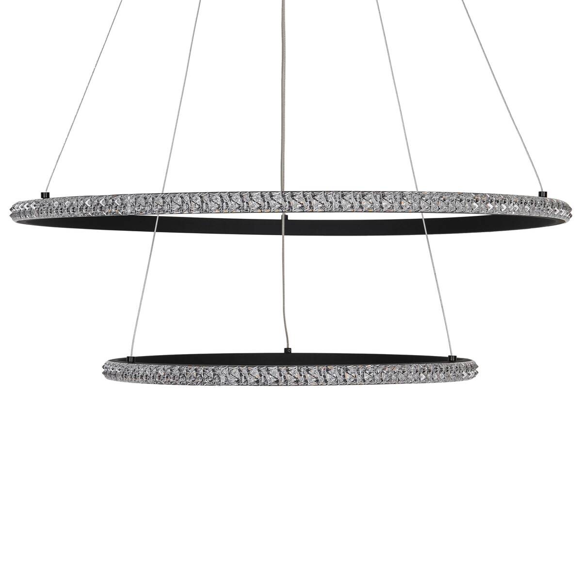 POCOline LED-Pendelleuchte Aletta schwarz Metall Acryl H/D: ca. 120x60 cm