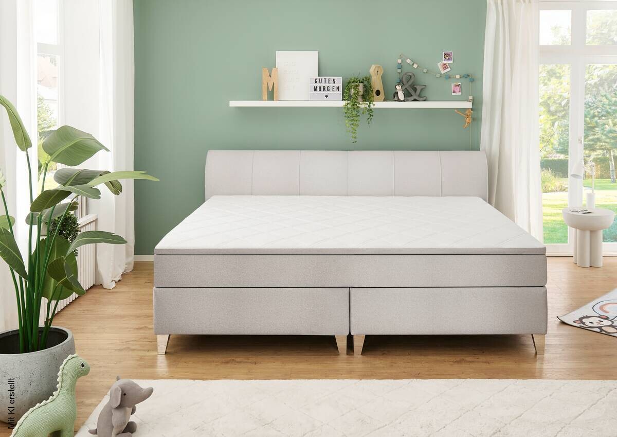 Familienboxspringbett Mare silber Liegefläche B/L: ca. 240x200 cm