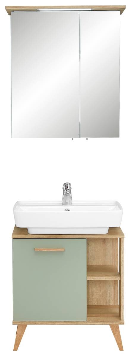 Badezimmer-Set Quickset 963 salbei Nachbildung Eiche Riviera Nachbildung B/H/T: ca. 60,5x200x33 cm