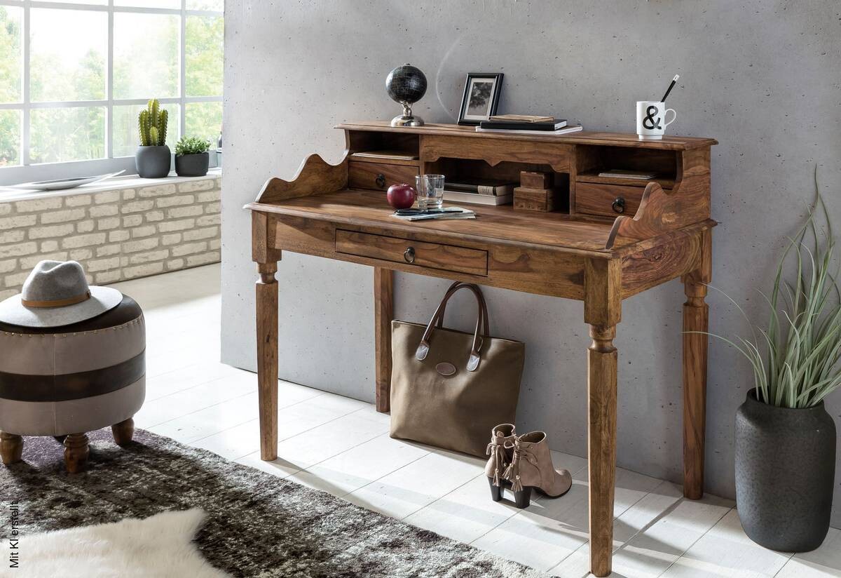 Schreibtisch natur B/H/T: ca. 115x100x60 cm
