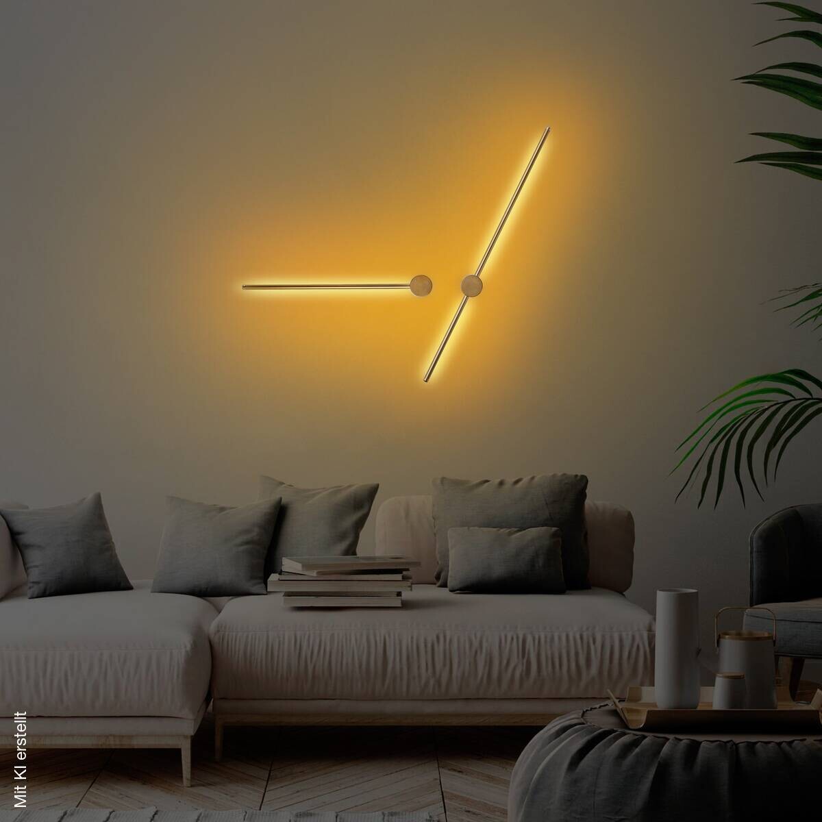 Opviq LED-Wandleuchte gold B/H/T: ca. 91x10x7 cm
