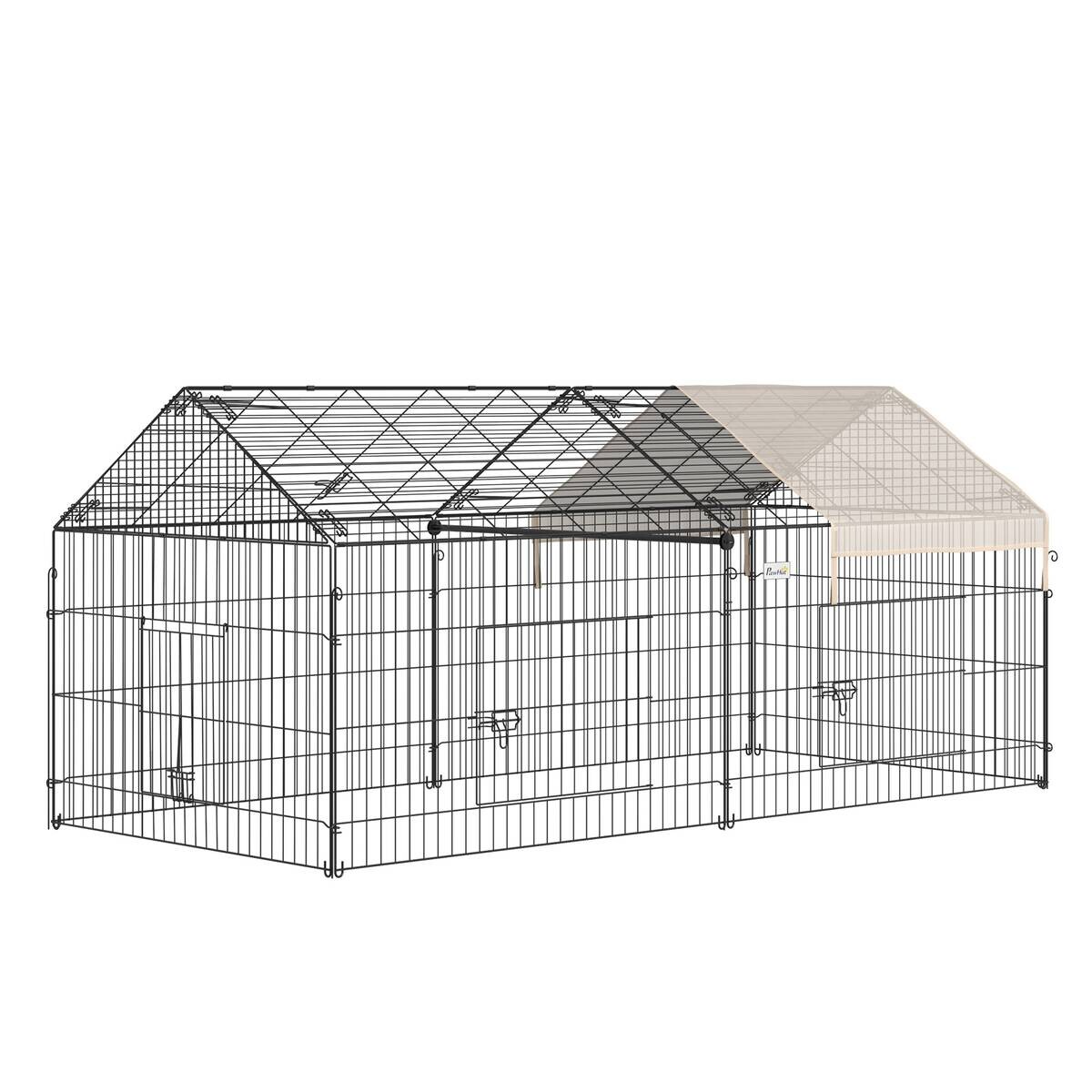 PawHut Gehege schwarz Edelstahl B/H/L: ca. 103x220x103 cm