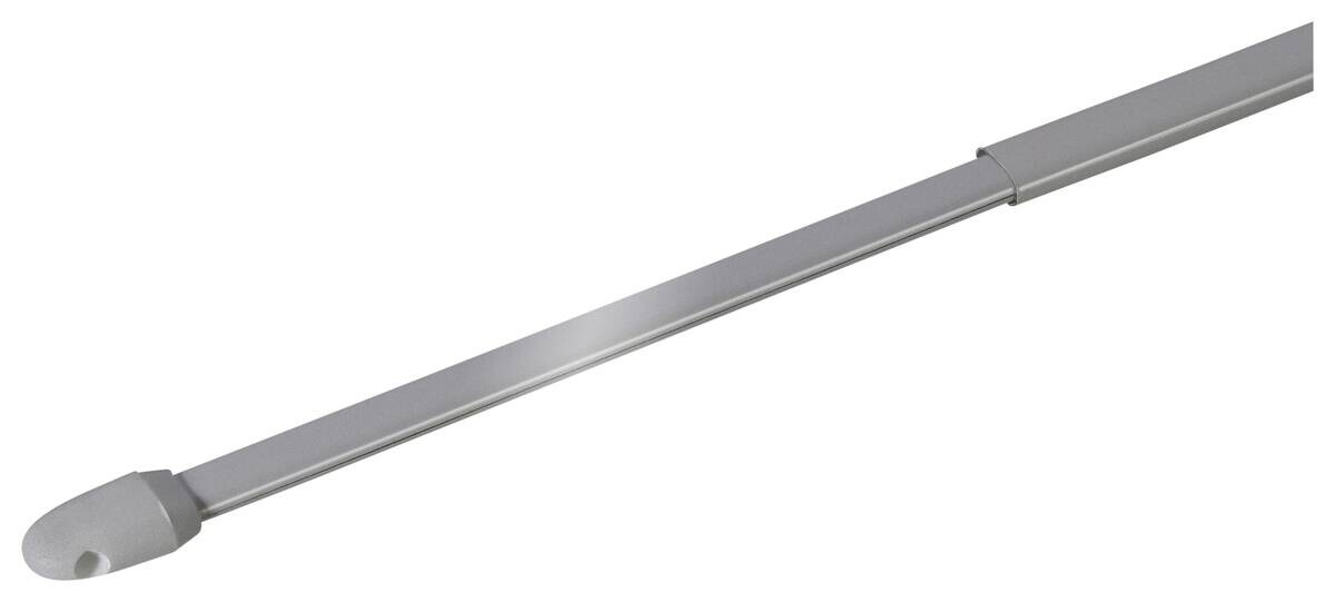 ondeco Vitragenstange simple silber Metall ausziehbar von ca. 60 bis 90 cm 1 Läufe
