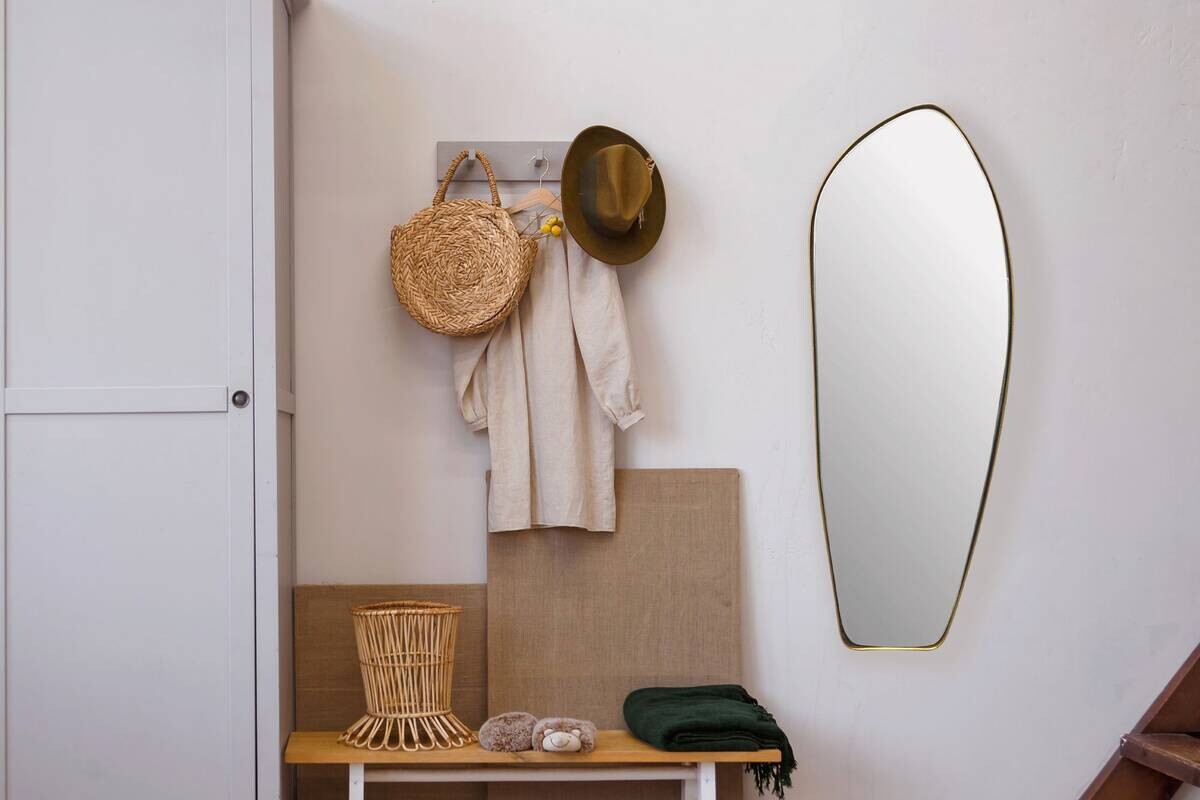 Wohnling Wandspiegel gold Metall B/H/T: ca. 33x90x2,5 cm