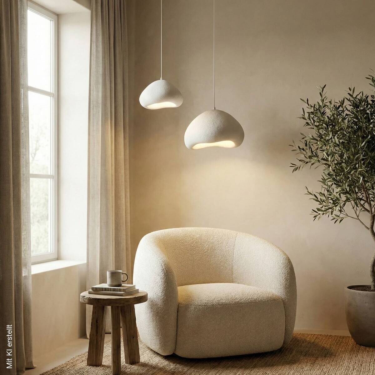 Opviq Pendelleuchte weiß B/H/T: ca. 89x115x89 cm E27 2 Brennstellen