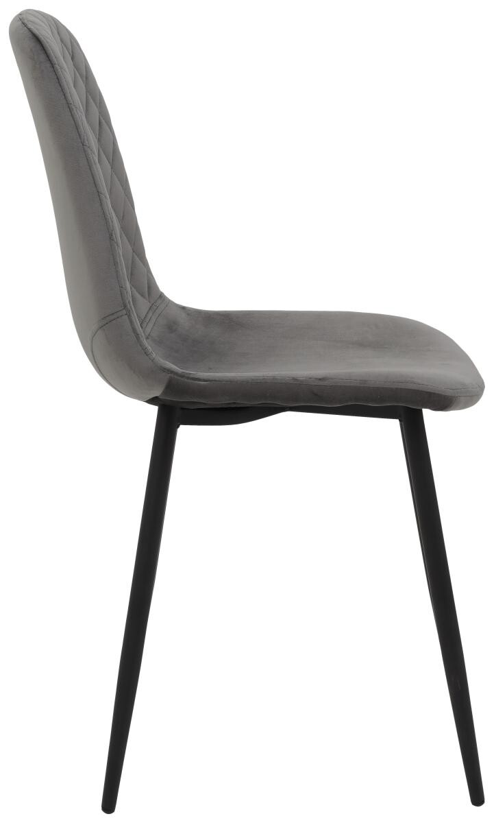 Stuhl Mira 4er Set grau Samtoptik B/H/T: ca. 44x89x53,5 cm