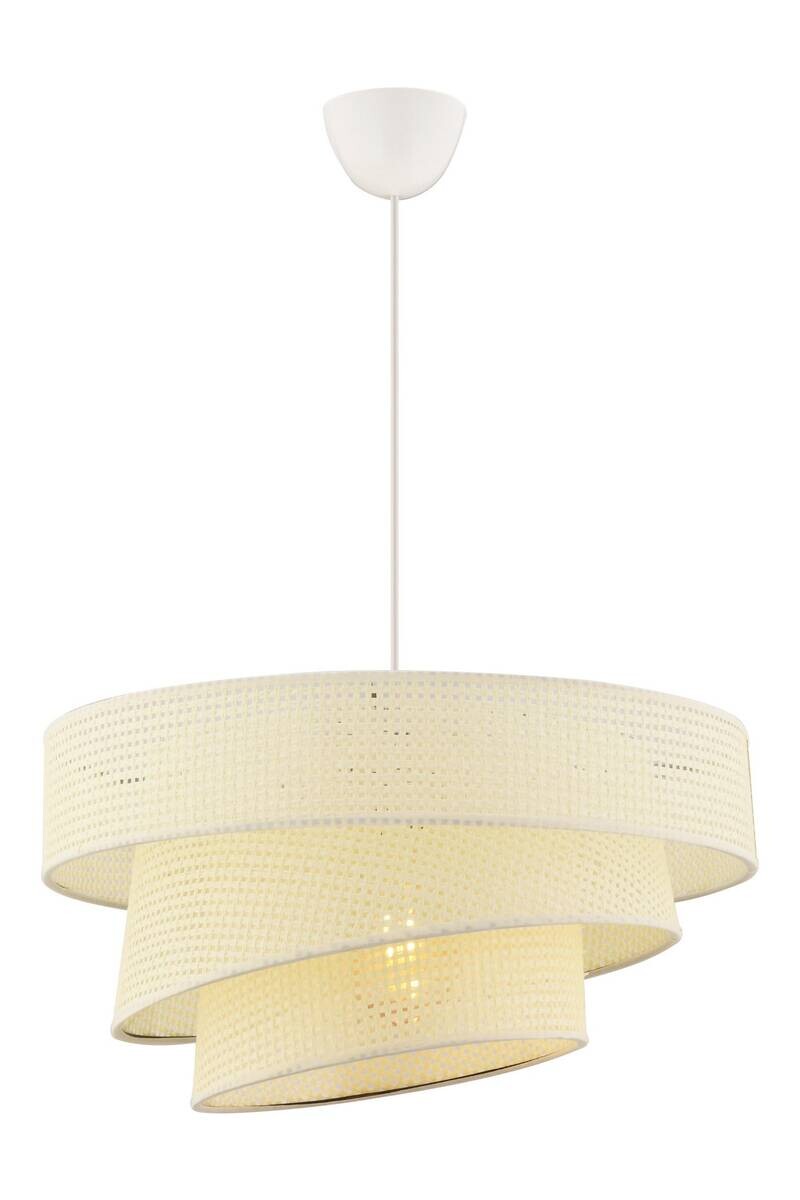 Opviq Pendelleuchte Couper weiß Metall Baumwolle B/H/L: ca. 40x72x40 cm E27 1 Brennstellen