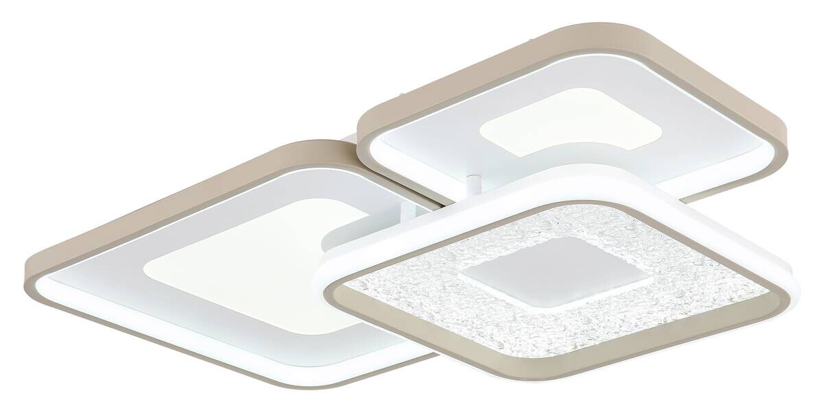 GLOBO LED-Deckenleuchte sand weiß Opal Metall Kunststoff B/H/L: ca. 45,5x10x65 cm 1 Brennstellen