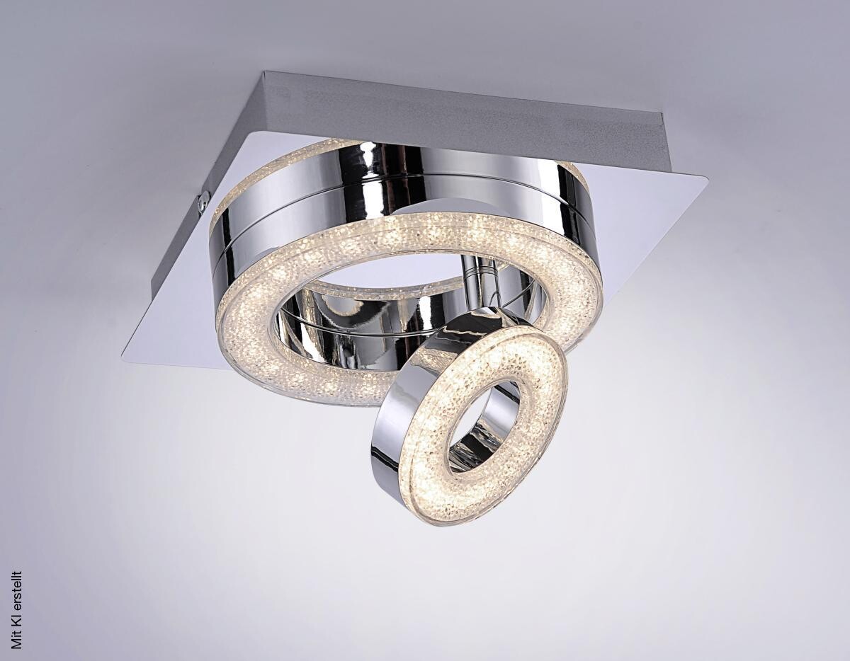 Just Light LED-Deckenleuchte 2-flg. Tim Chrom Metall Acryl B/H/L: ca. 17x13x17 cm 1 Brennstellen