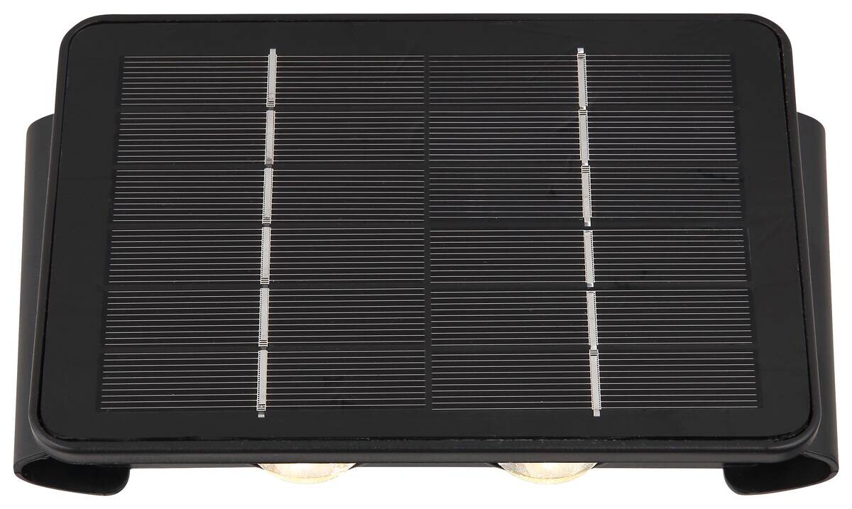 Solarleuchte klar schwarz Kunststoff H/D: ca. 10,8x15,34 cm