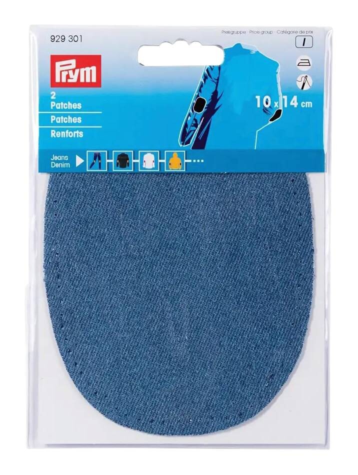 Prym Patches mittelblau 100% Baumwolle 2er Pack