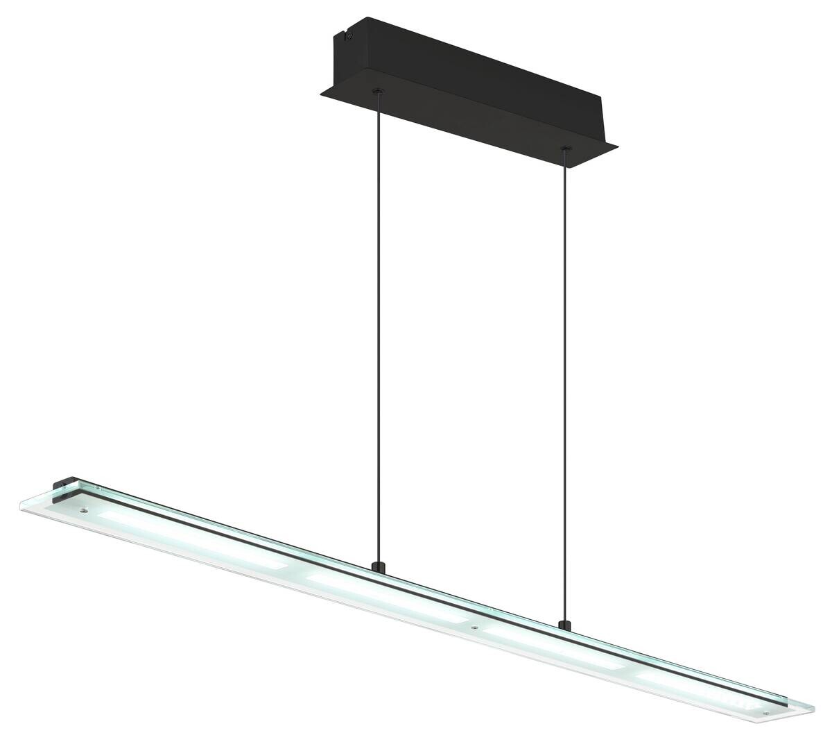 GLOBO LED-Pendelleuchte Novak schwarz Metall Glas B/L/D: ca. 9x115x150 cm